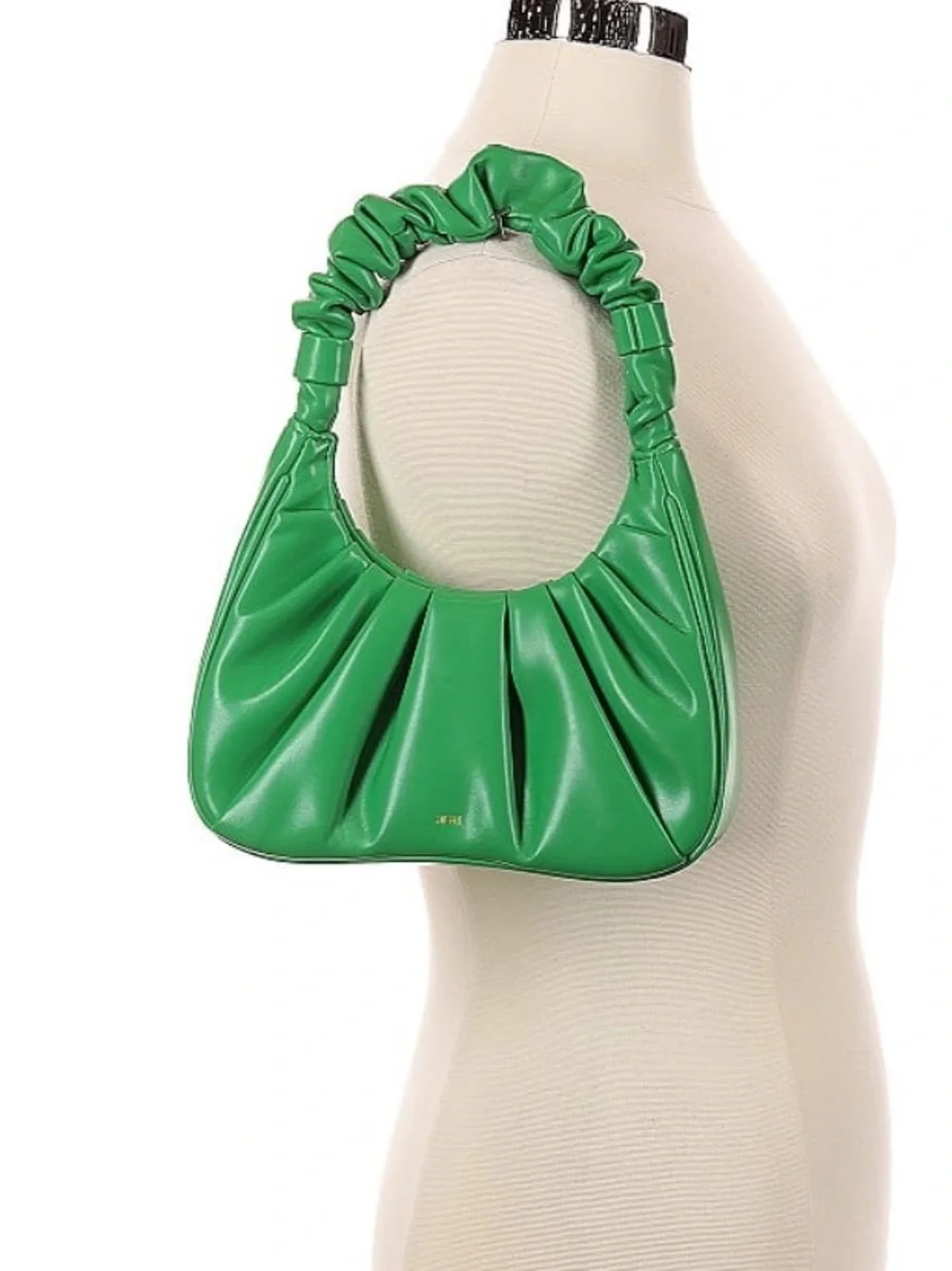 JW PEI Green Ruched-Top Satchel